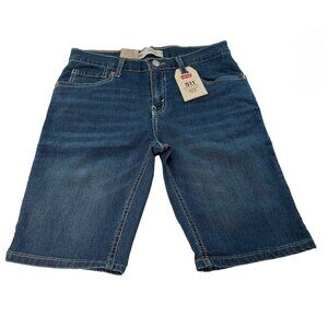 Levis 511 Women's Slim Cut-Off Shorts Size 16 Reg 28 Waist Blue Denim Dark Wash